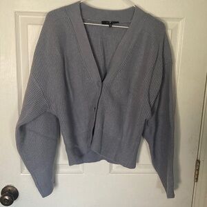 7 For All Mankind Women's Light Blue-Gray Cardigan